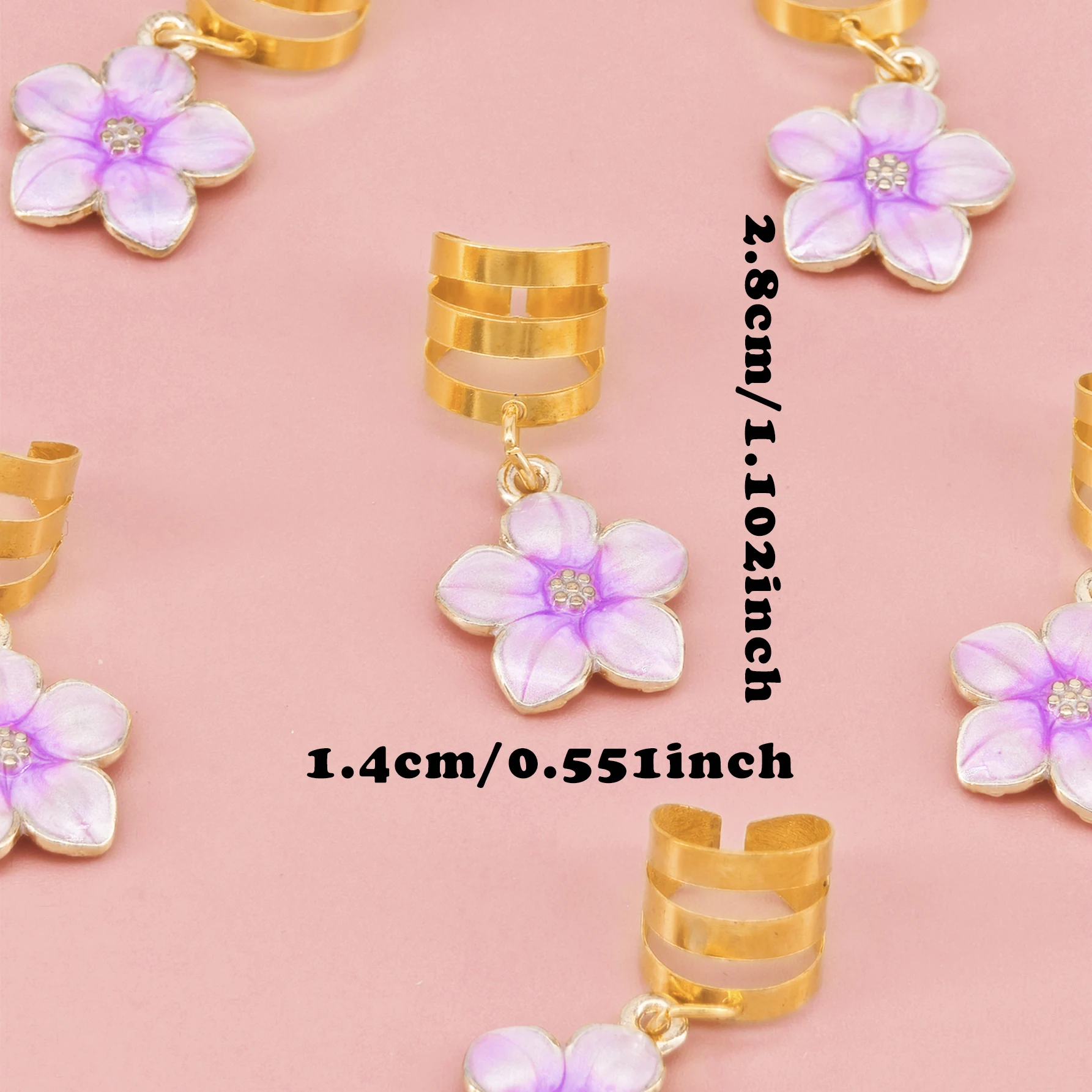 6pcs Flower Decor Hair Clip Set, Dreadlocks & Braid Accessories