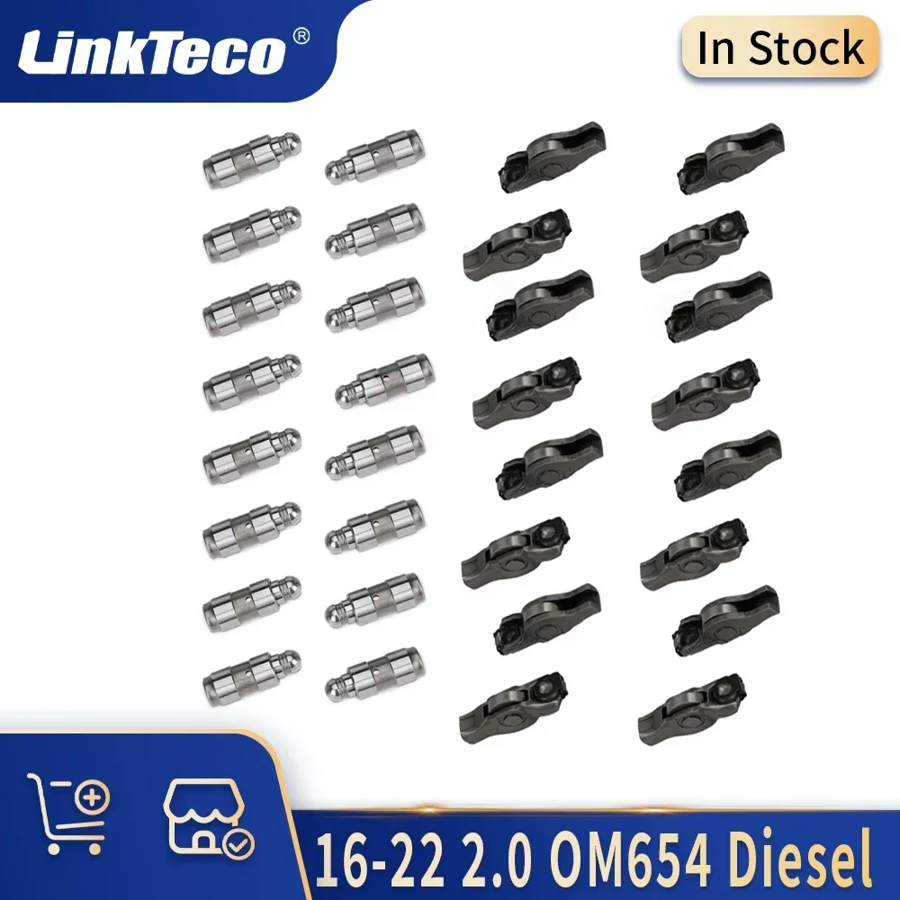 Engine 16x Rocker Arms / 16x Valve Lifters Kit 16-22 2.0 L OM654 Diesel For MERCEDES-BENZ A B C E CLASS CLA CLS GLA GLB GLC GLE