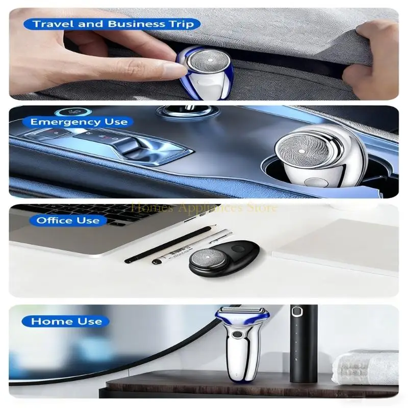 D0AB حجم الجيب الكهربائية الرجال ماكينة حلاقة الرطب والجاف المتقلب ماكينة حلاقة المحمولة انفصال قابل للغسل رئيس اللحية شفرات #5