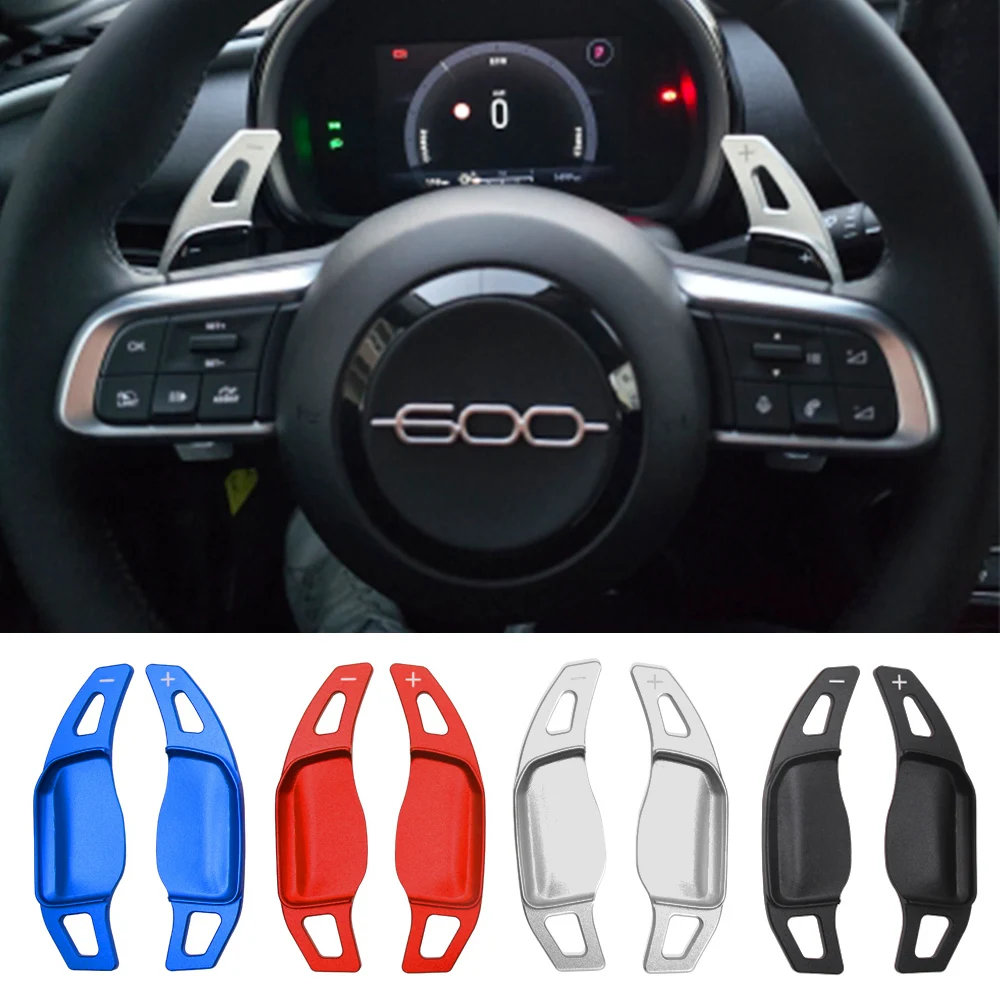 For Fiat 600 La Prima Hybrid Jeep Avenger MHEV e-Hybrid 2023-2026 Car Steering Wheel Shift Paddle DSG Extension Gear Stickers