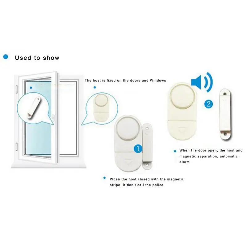 1~10PCS 110dB 도어 창 소리 경보 110dB 무선 자기 센서 보안 도난 방지 도난 경보기 홈 회사 창문