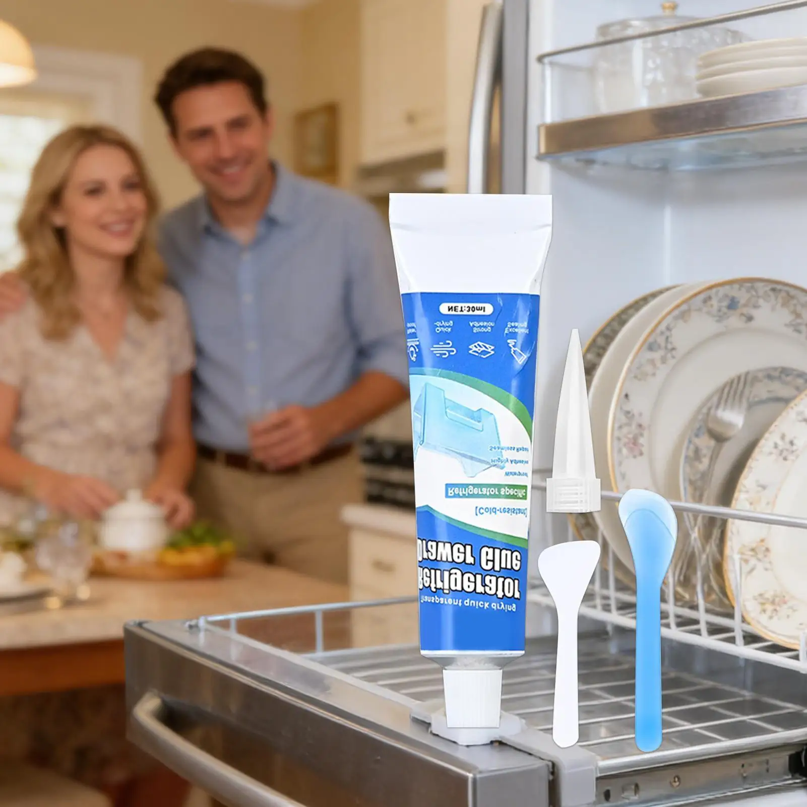 30ml Refrigerator Drawer Repair Glue with Scraper Refrigerator Bracket Fixing Adhesive for Drawers and Freezer Door Seals
