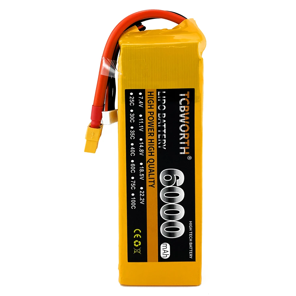 TCBWORTH 6S 22.2V 6000mAh 30C RC Airplane LiPo battery For RC Helicopter Quadrotor Car Drone Li-ion battery