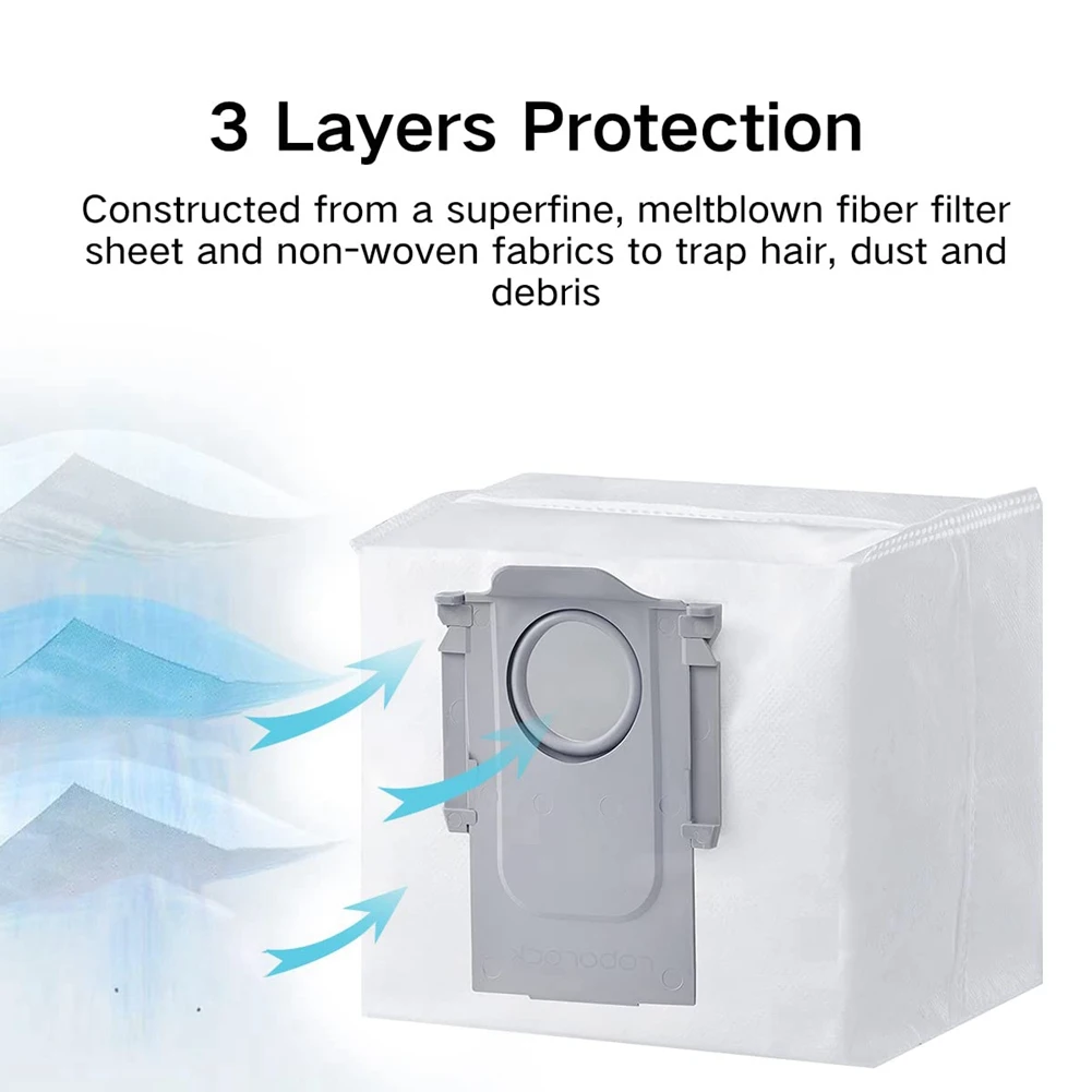 30 ชิ้นถุงเก็บฝุ่นอุปกรณ์เสริมสําหรับ Roborock T8, G10S, Q7 MAX, Q7 Max +, s7 MAXV Ultra เครื่องดูดฝุ่นหุ่นยนต์