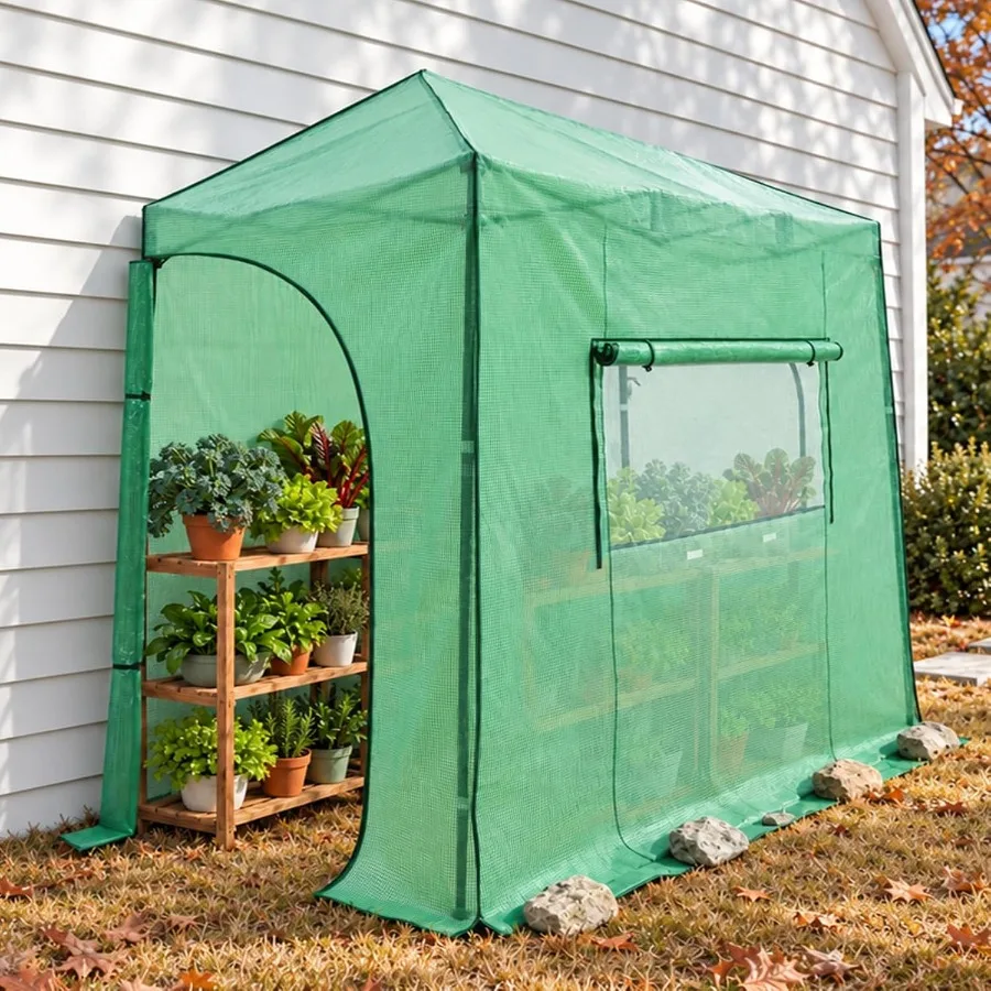 Easy Setup Pop Up Greenhouse, Lean-To Design