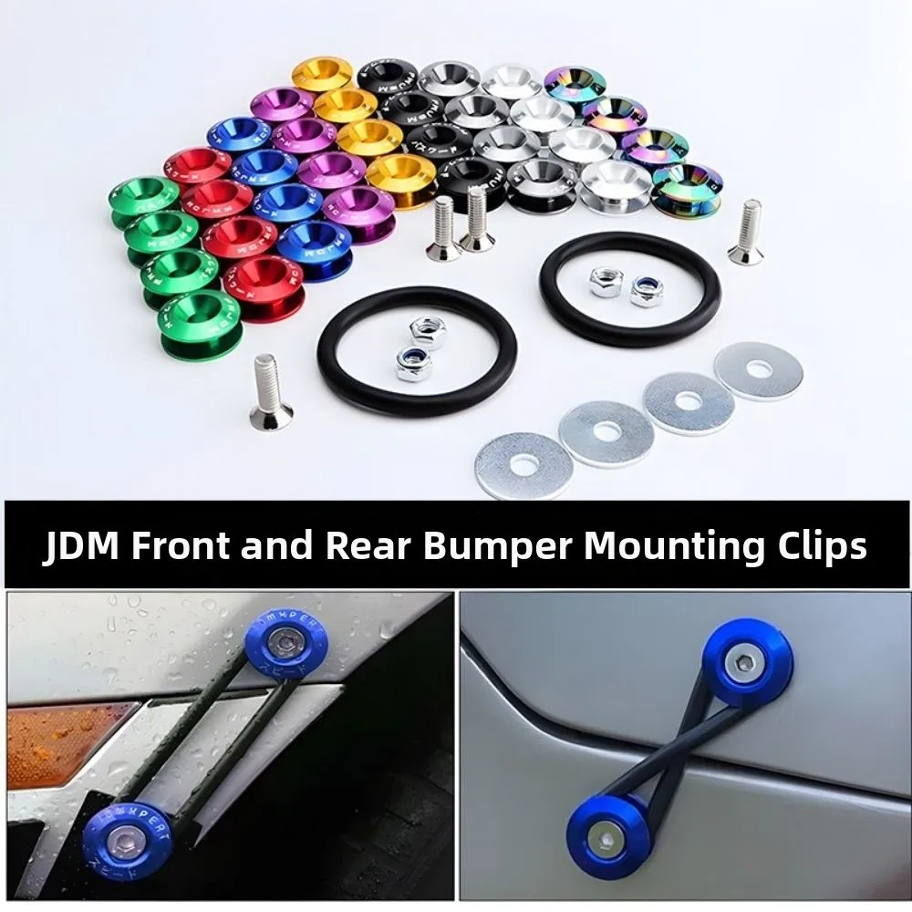 1set Aluminum JDM Quick Release Fasteners Universal Double-layer Gasket Surround Reinforcement Screws Bumper Washers