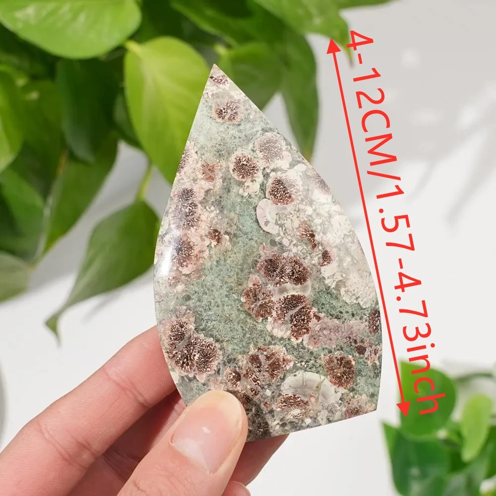 1pc Green Cherry Blossom Agate Teardrop Carving - Green Sakura Stone Water Drop Ornament, Home Decor, Valentine's
