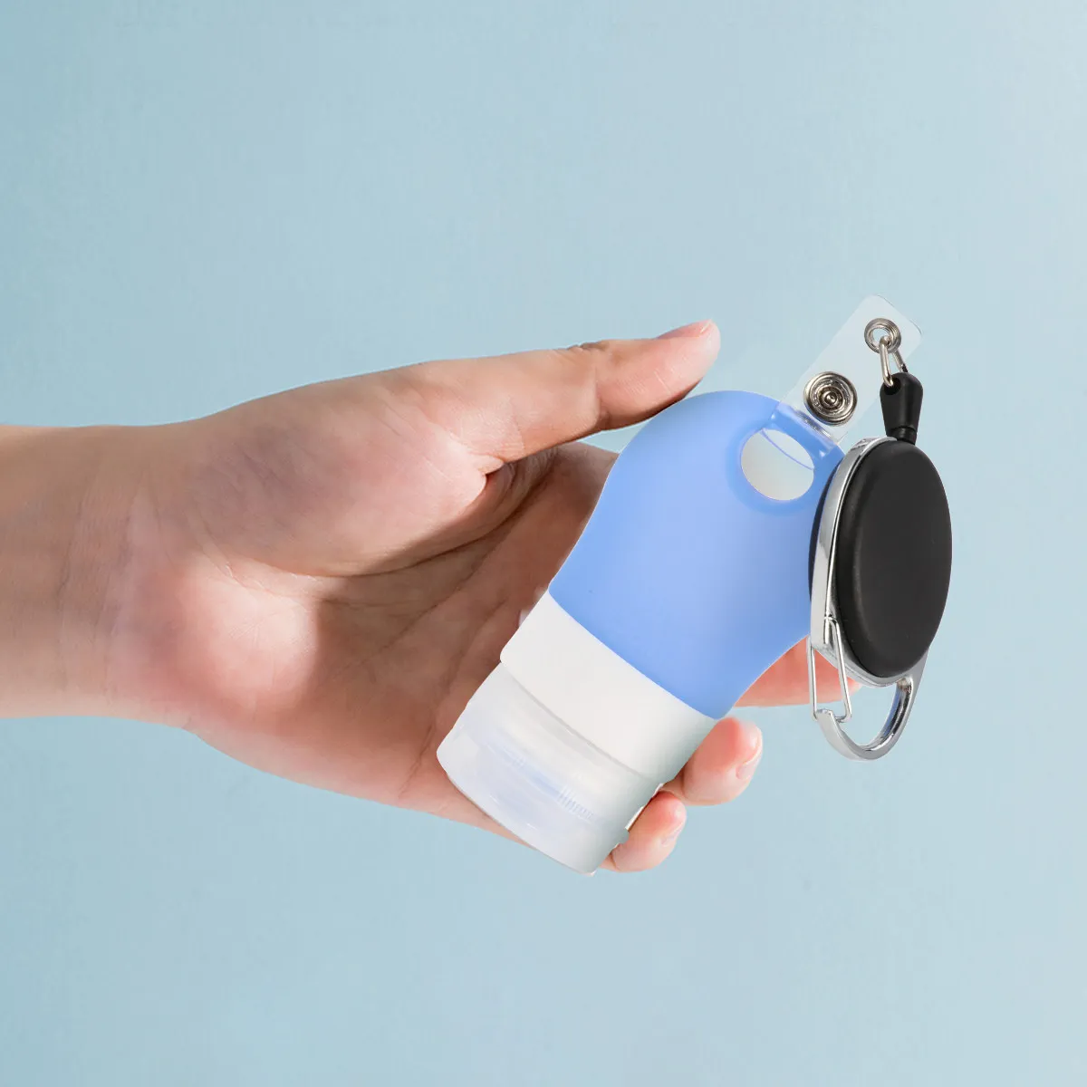 Kit de viagem com 3 frascos de silicone de 38ml com dupla vedação, dispensador portátil para gel de banho, óleo de banho e sabonete líquido para viagem.