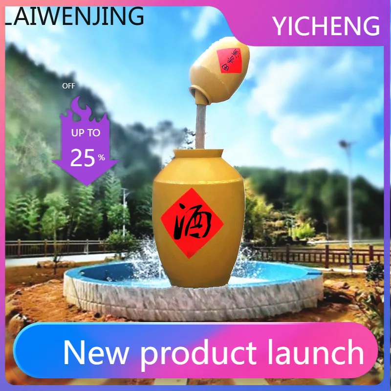 

LYY Подвесная скульптура-фонтан в виде винной бочки с краном для воды, ландшафтный декор для двора