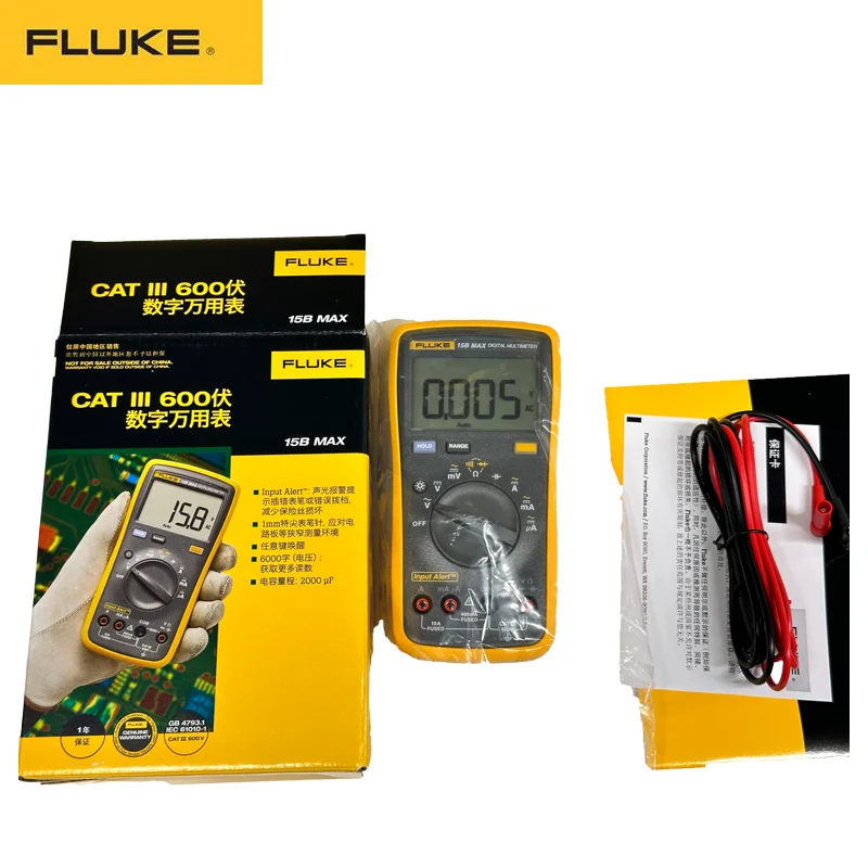 Fluke 15BMAX/17B MAX Digital Automatic Multimeter Digital AC/DC Digital Vlotage Auto Range Multimeter With Temperature