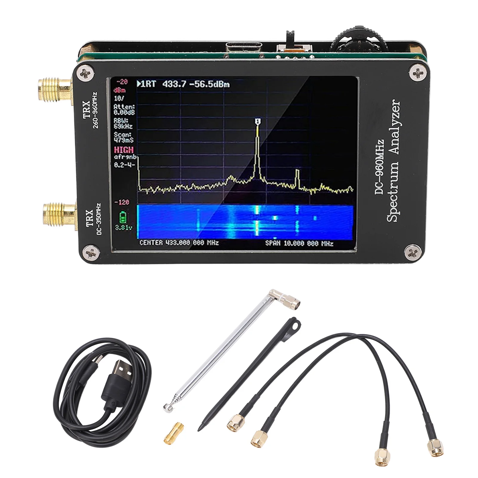 

Spectrum Analyzer MF HF VHF UHF Input 4 Modes 2.8in Portable Spectrum Analyzer Generator Spectrum Analyzer