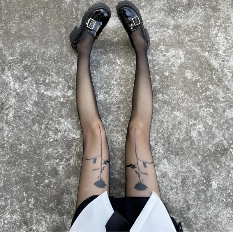 جديد زهرة الورد جوارب طويلة النساء يشعر رقيقة جدا المخملية التعسفي قطع جوارب طويلة مكافحة هوك جوارب طويلة من الحرير النساء