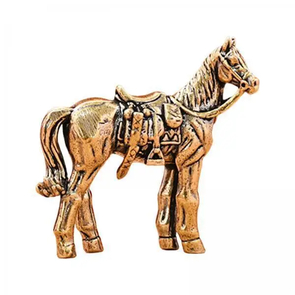 Rich Brass Horse Sculpture Art Deco Animal Figurine Money Luck Ornament for Home Office Desk Display