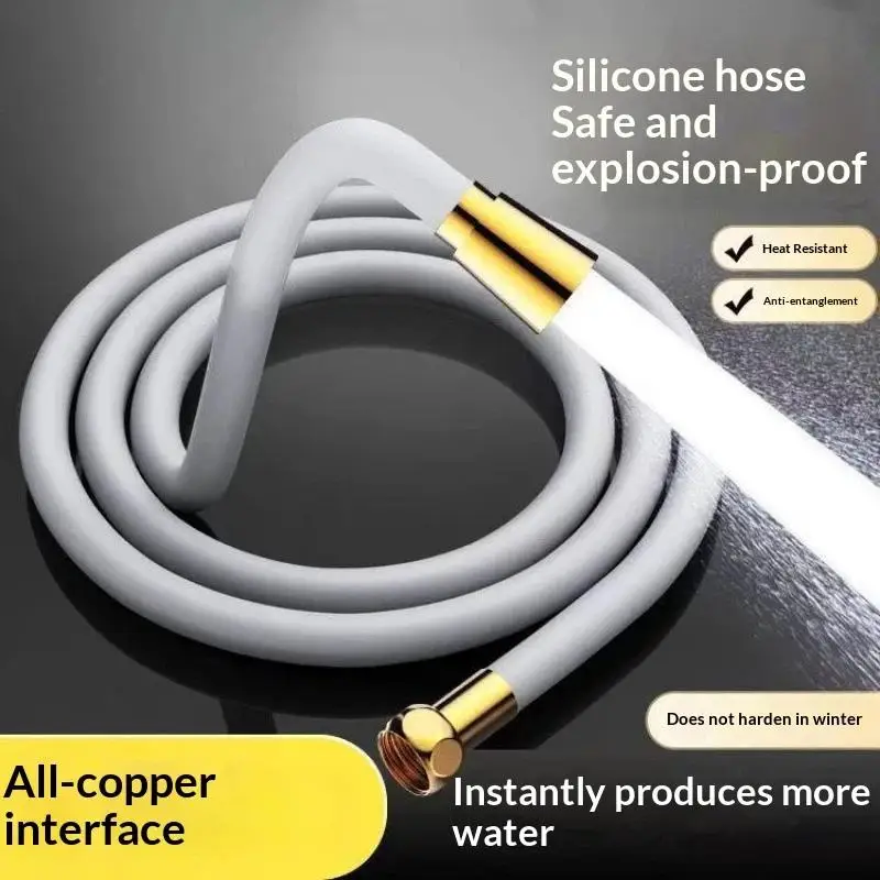 PVC Silicon Shower Hose Flexible Super Durable Suitable For Hot And Cold Water Use And Corrosion-Resistant Steel Cap Connector