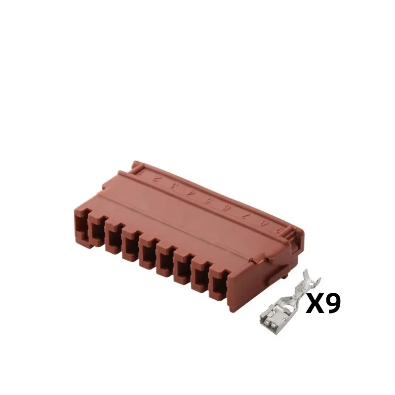 

10sets Dj7091-4.8-21 automobile connector 9p9 hole harness plug rubber shell