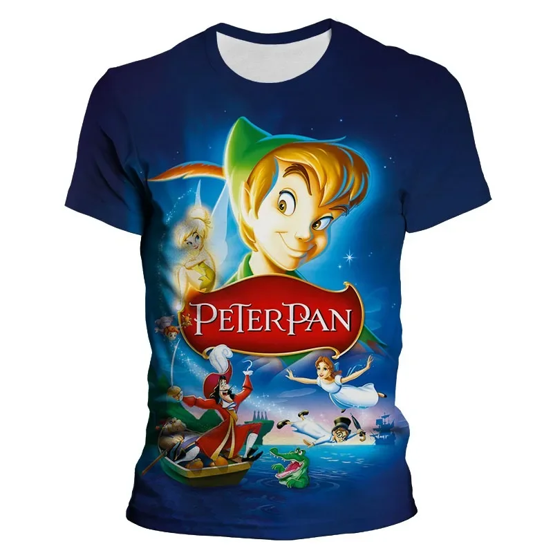 2024 Disney Peter Pan 3d Print T-Shirts Cartoon Men Women Streetwear Fashion T Shirt Kids Boy Girl Tees Tops Clothing