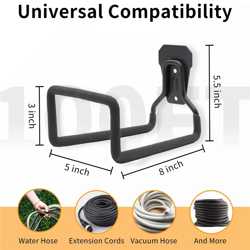 AT77 Garden Hose Holder Wall Mount, Duty Water Hose Hanger for Outside, Metal Hose Reels Hose Rack Hose Hook for Garden Hose