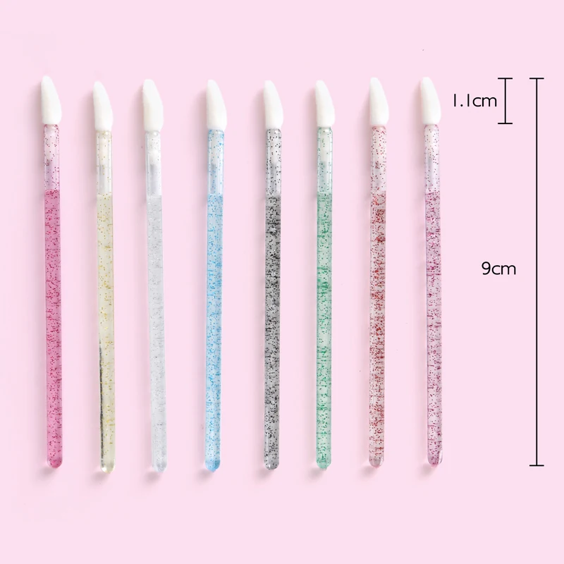 50 Stuks Kristal Wegwerp Lip Borstel Lash Verlengborstels Mascara Applicator Lippenstift Toverstokken Set Cosmetische Plastic Make-Up Tools