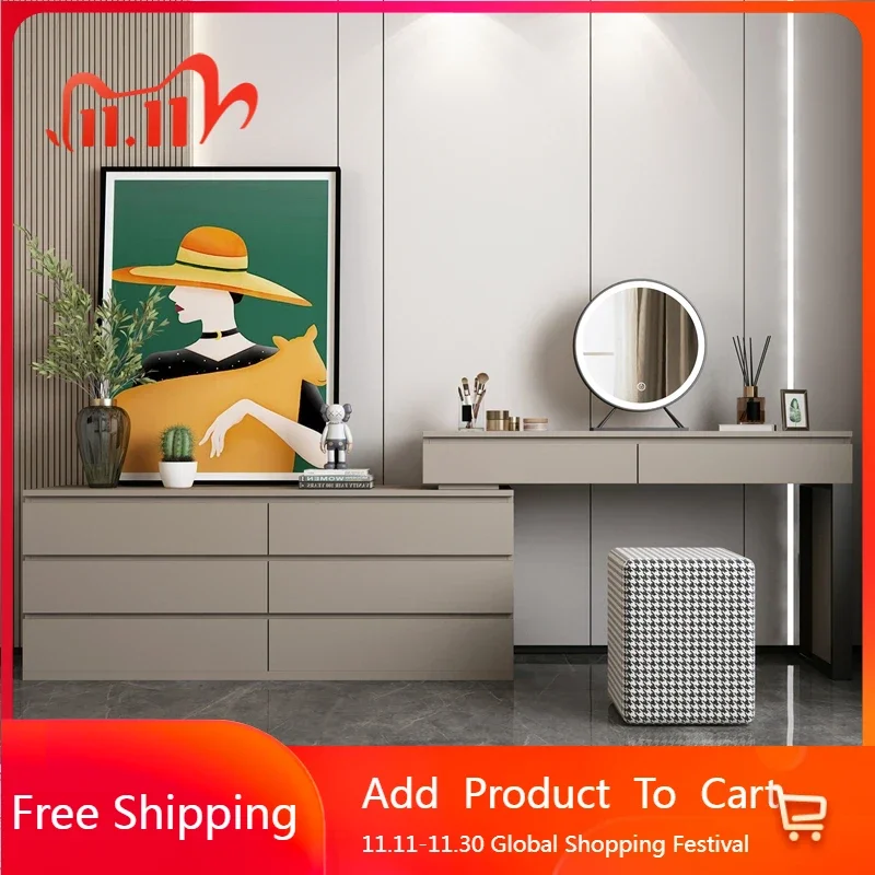 Moderno e minimalista penteadeira quarto de luxo armazenamento espelho penteadeira gaveta meninas penteadeira para quarto móveis