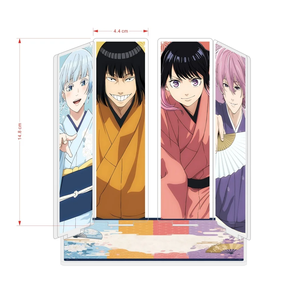 15cm 4-Slot Combined Acrylic Stand Anime Akane Banashi Four Characters Kimono Style Desktop Ornament Collectible Gift Keychain