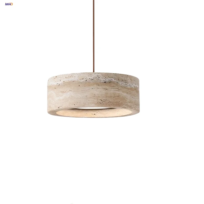 

IWHD Nordic Modern LED Pendant Lamp Yellow Cave Stone Living Dining Room Decoration 2m Wire Adjustable Wabi Sabi Hanging Lights
