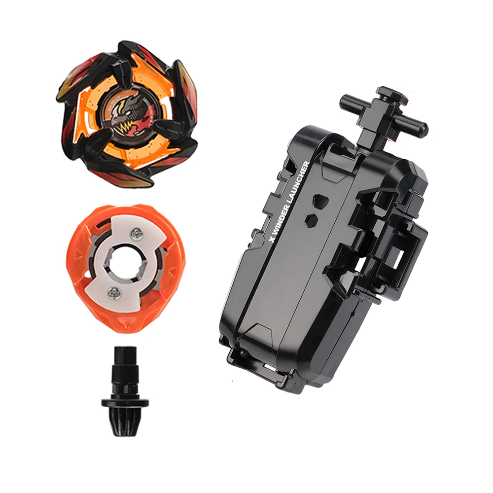 BX00-20 Giroscópio de combate de ataque laranja transparente + preto vermelho, padrão de núcleo estilo monstro/dinossauro, estrutura de ataque com múltiplas lâminas