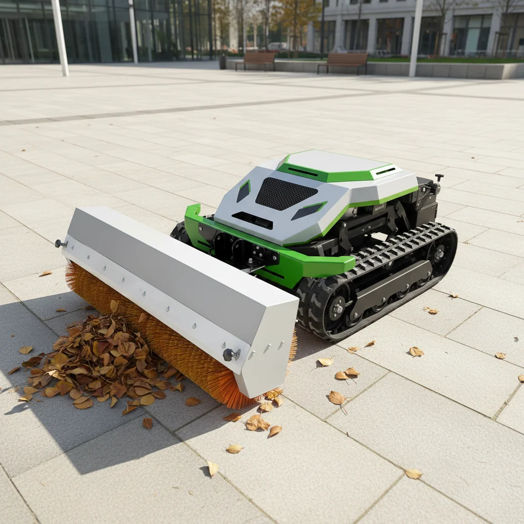 

Crawler Remote Control Lawn Mower Electric Snowplow Bulldozer Obstacle Detection GPS for Garden Cleaning