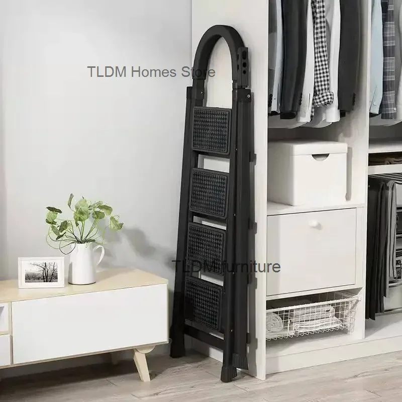 Nordic Folding Ladder for Home Carbon Steel Ladder Telescopic Multifunctional Simple Creative Household Step Ladders for Hotel