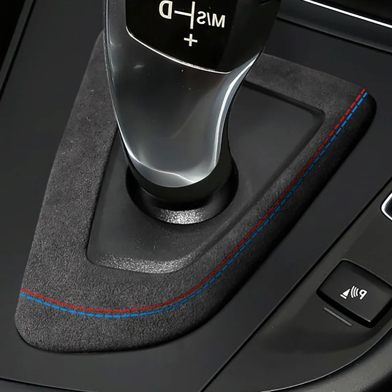 Aus Alcantara gefertigte Schaltknauf-Abdeckung aus Wildleder für BMW F20 F30 F10 F31 F32 F36 F34 F22 X3 X4 X5 X6 Innenausstattungszubehör – Detail 4
