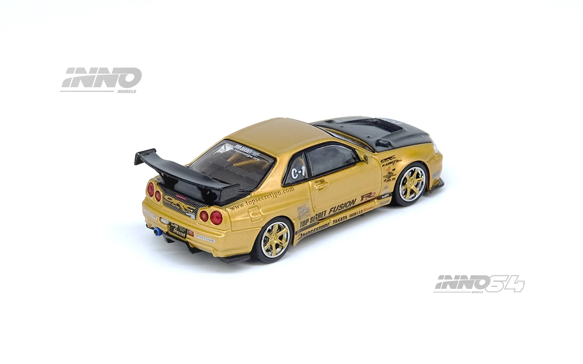 INNO 1/64 NISSAN GT-R R34 TOP SECRET Alloy Toy Motor Vehicle Diecast Metal Model Gifts
