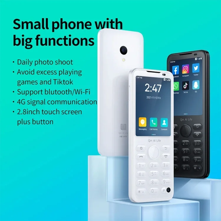 Qin F21 Pro Smart Touch Screen Phone Wifi 5G+2.8 Inch 5.0 Infrared Remote Control GPS Translator 21 Keys 