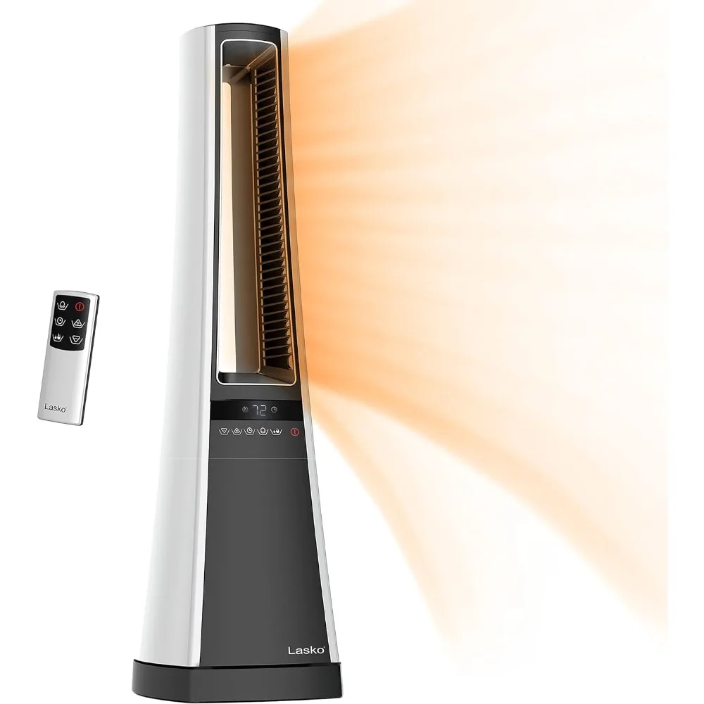 

Oscillating Bladeless Ceramic Tower Space Heater for Home with Enhanced Safety, Adjustable Thermostat, Filter, Timer