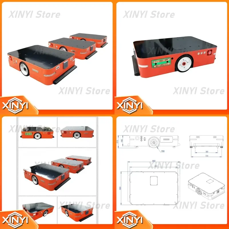 Piggyback agv Robot Automated Guided Vehicle Transport agv Chassis with Max 200kg Load for Material Handling
