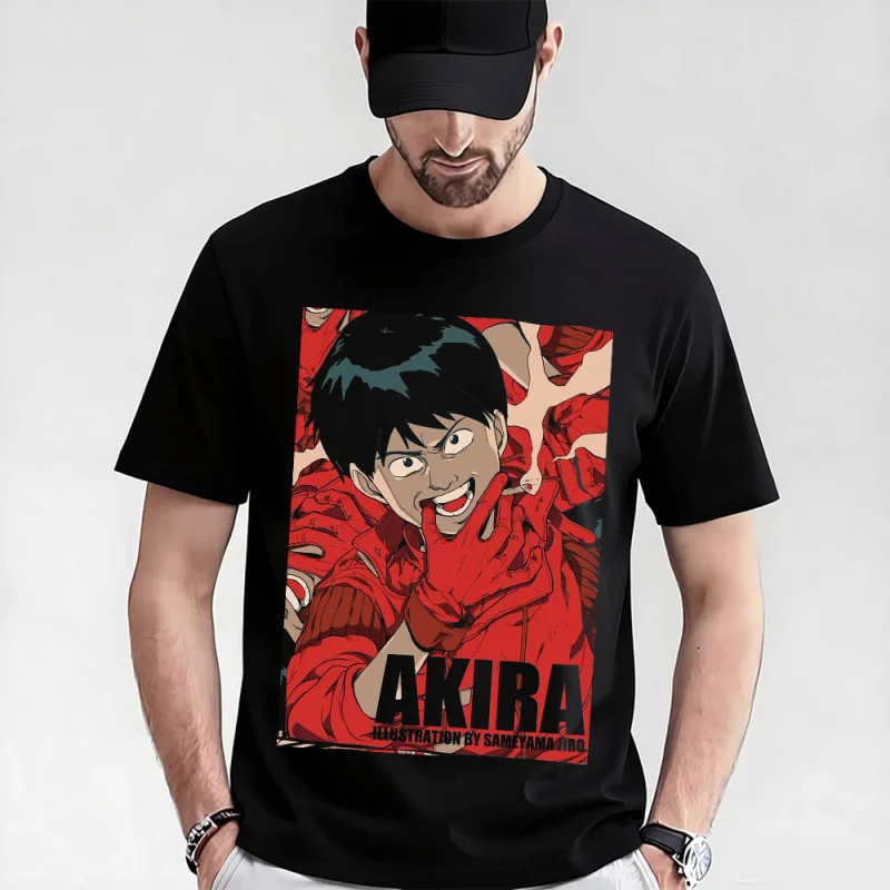 

0325 Otomo Akira Anime T Shirt Cyberpunk Manga City explosion Graphic clothes cyber mecha Neo-Tokyo Streetwear All size tops