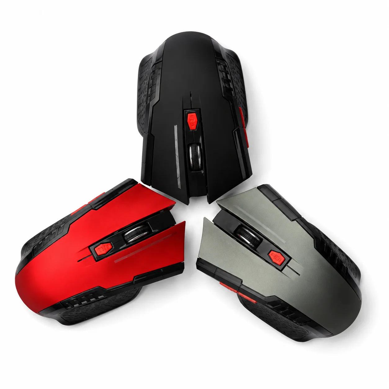 Mouse óptico sem fio para jogos, 6 botões, 2.4g, 1500dpi, ajustável, usb, design ergonômico, eletrônicos de escritório para pc, laptop, desktop