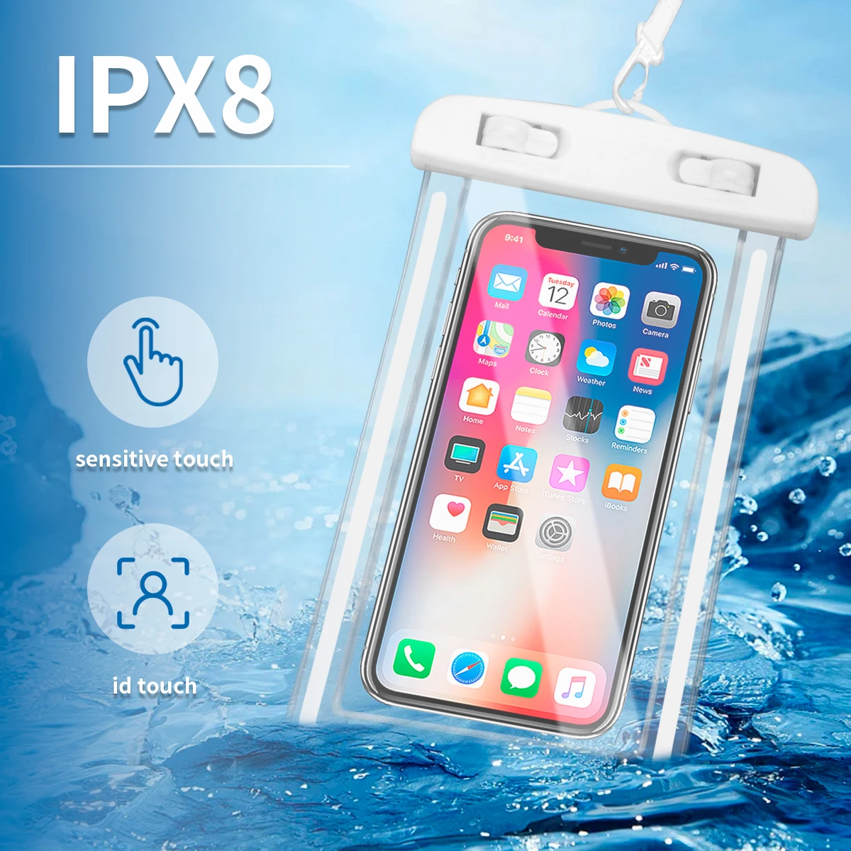 IPX8 Waterproof Phone Bag Case For IPhone 13 12 Samsung Xiaomi Universal Swimming Underwater Diving Phone Pouch Bag Case