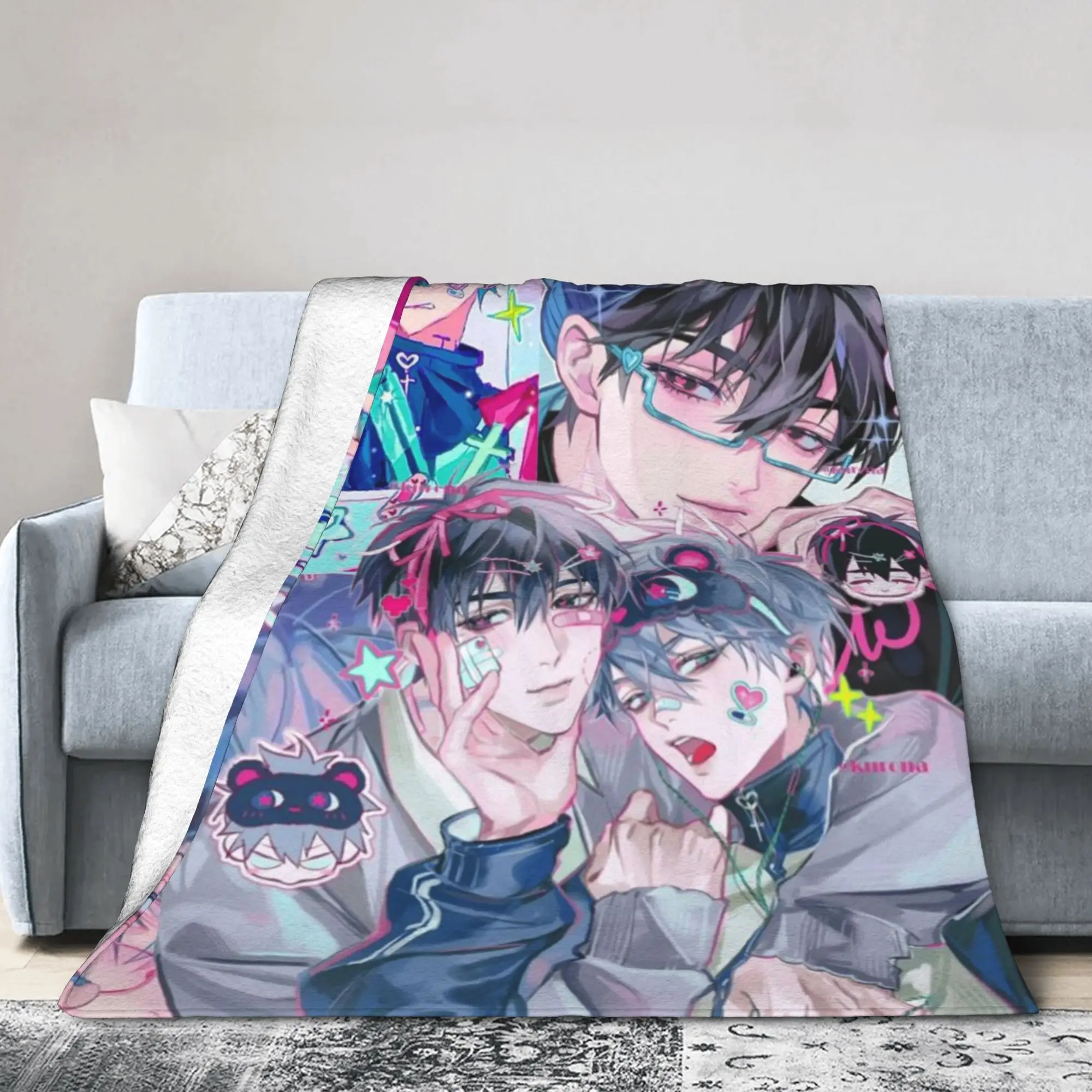 Ivti Alien Stage Anime Blankets Luka Ivan Till Mizi Flannel Vintage Breathable Throw Blanket for Bedding Lounge Autumn/Winter