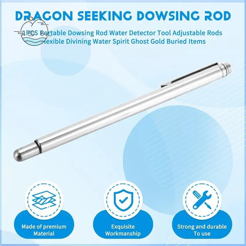 AED6-Portable Dowsing Rod Water  Tool Adjustable Rods Flexible Divining Water Spirit Ghost Gold Buried Items