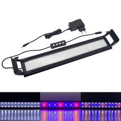 Aquarium LED Light for 16-64CM Fish Tank Full Spectrum Clip Lamp LED Aquatic Water Plant Grow with Timer and Dimming 110v 220v