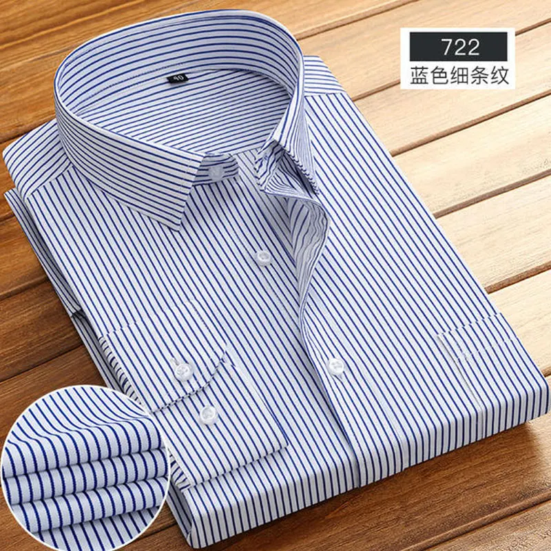 New men\'s short-sleeved shirt Long sleeved spring and summer thin high-quality cotton casual wear fashion slim