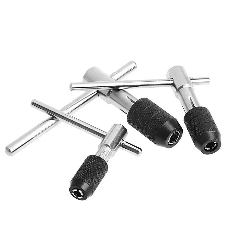 Adjustable Ratcheting T Handle Tap Wrench for M3 M6 Reamer Tool Steel Construction for Easy Repairs and Assembly
