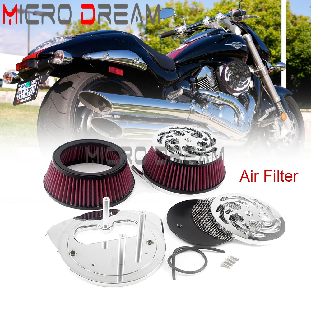 Dual Intake Air Cleaner Big Twin Air Filter Aluminum For Suzuki M109R Boulevard BOSS 1783 Intruder VLR1800 VZR1800 2006-2019