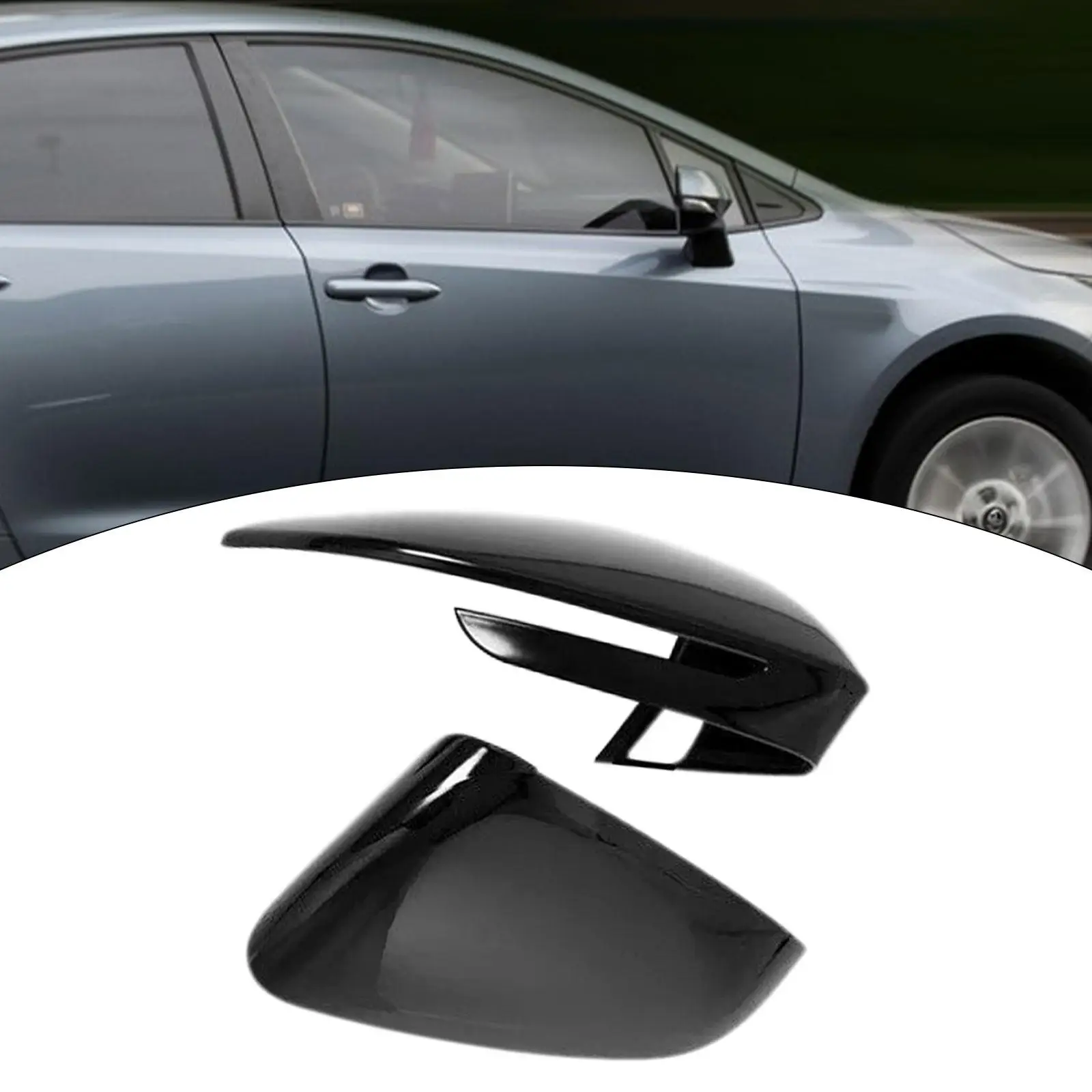 Rear View Mirror Cover Black Pair for VW ID.4 ID.5 2021-2024 E21 E39