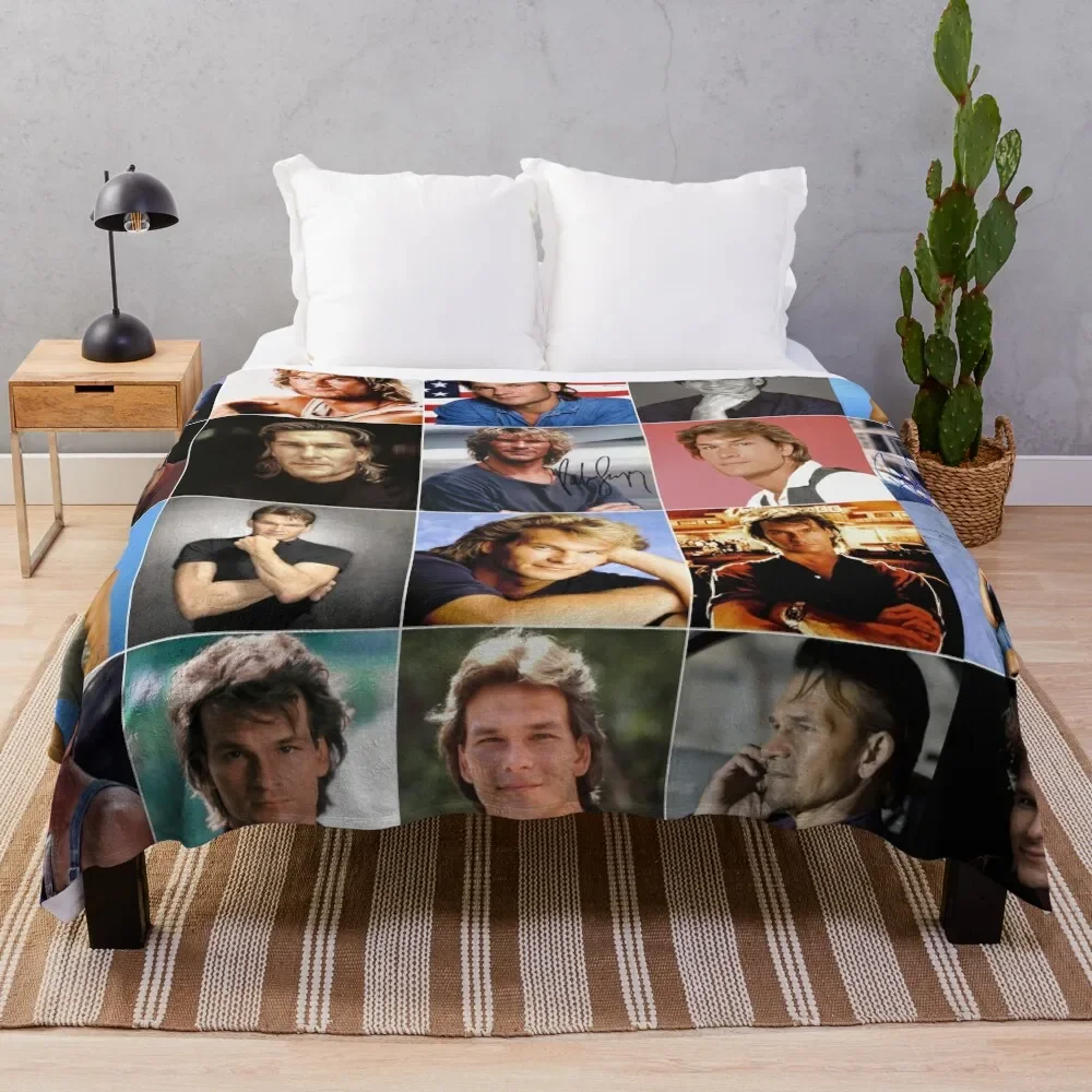 

Patrick Swayze Photo Collage Throw Blanket halloween Bed covers Cute Plaid bed plaid Blankets