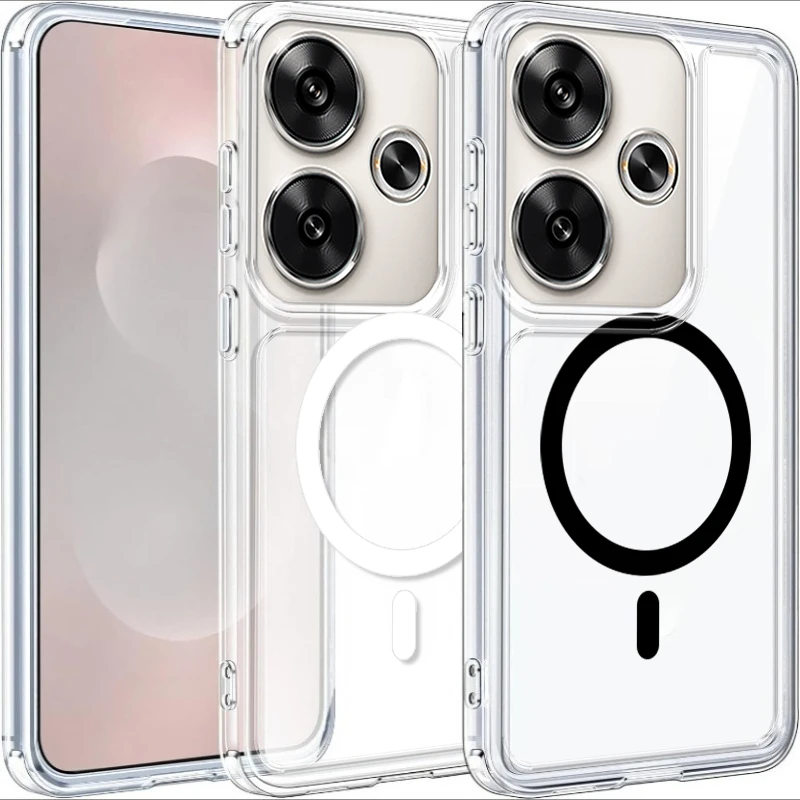 Capa de Telefone Transparente com Absorção Magnética e Proteção Contra Impactos para Xiaomi Redmi A7Pro K90 15 15C 14C 13 13C K90 K80 Pro