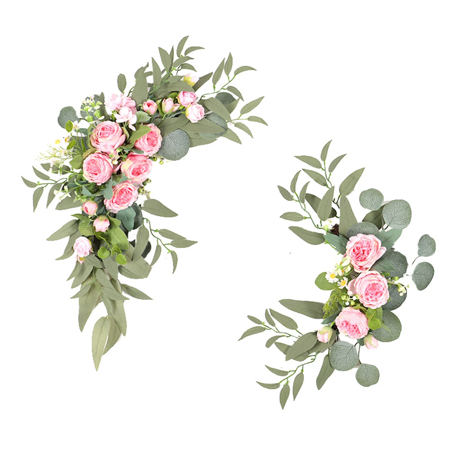 

Artificial Lintel Wreaths Plastic Flowers Home Decoration Fake Rose Silk Cloth Door Hanging Pendant Wedding Party Decor Supplies