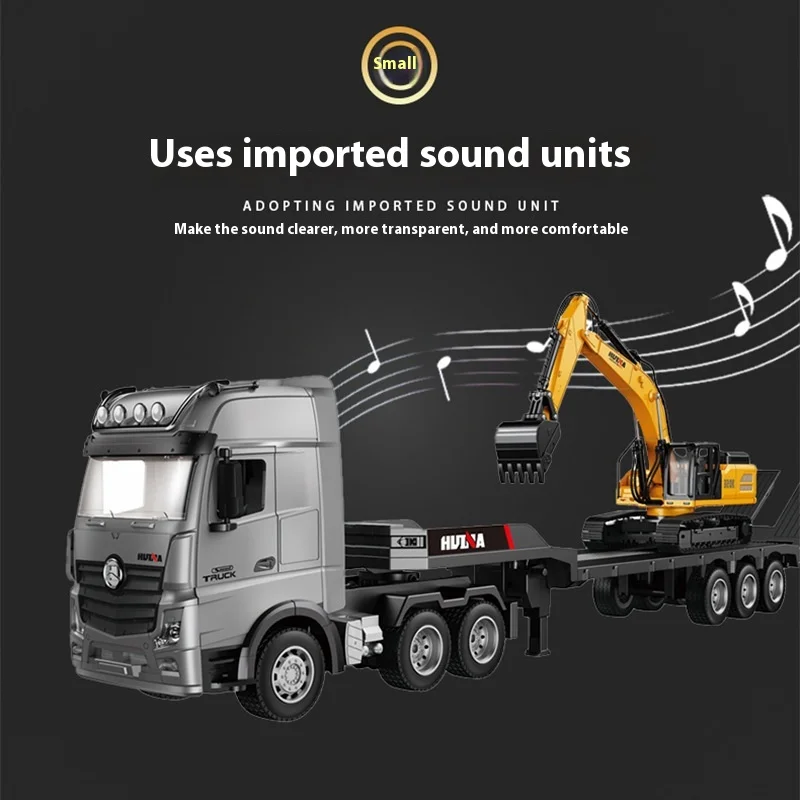 Nuevos productos Huina 1:18 vehículo de ingeniería de simulación de Control remoto de nueve canales coche de juguete eléctrico modelo camión de alta calidad