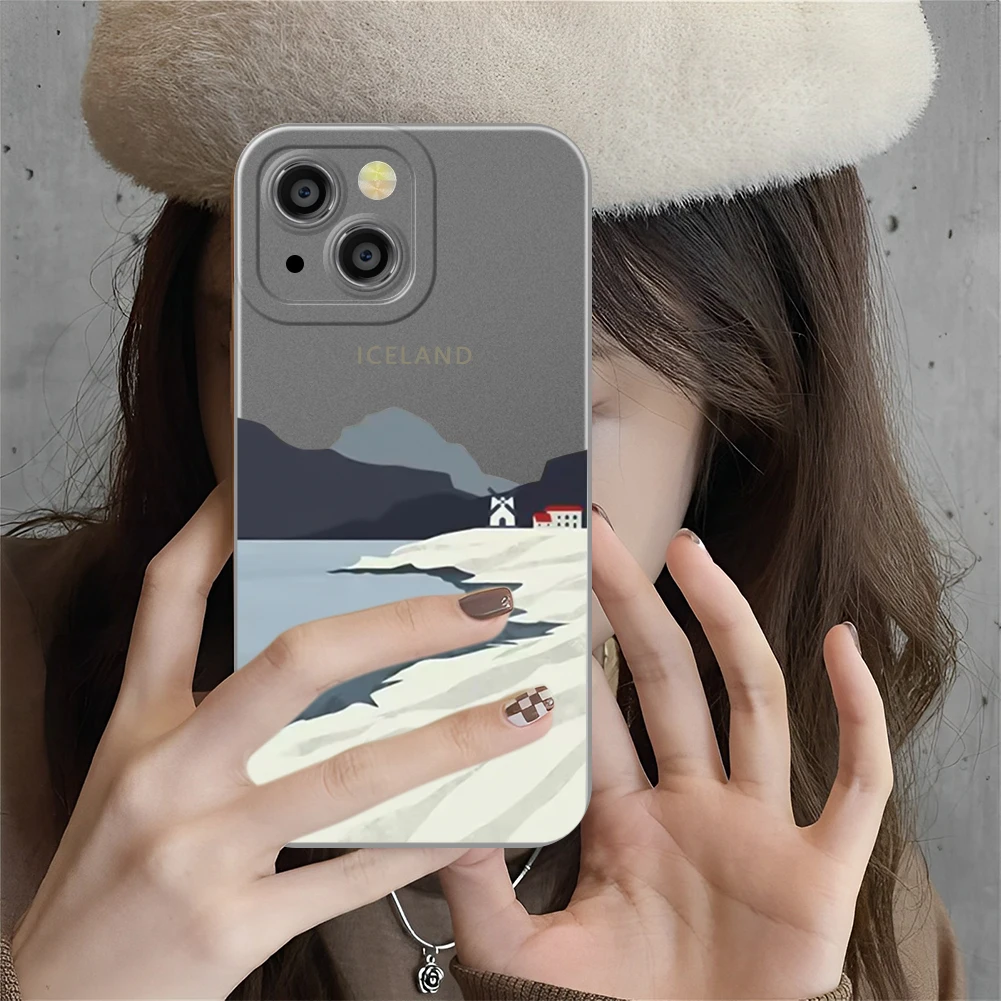 Simple Oil Painting Phone Case For IPhone 6 7 11 12 13 PLUS PRO MINI PROMAX IPhoneX XR XS Soft Highways Artistic Silicone Cover