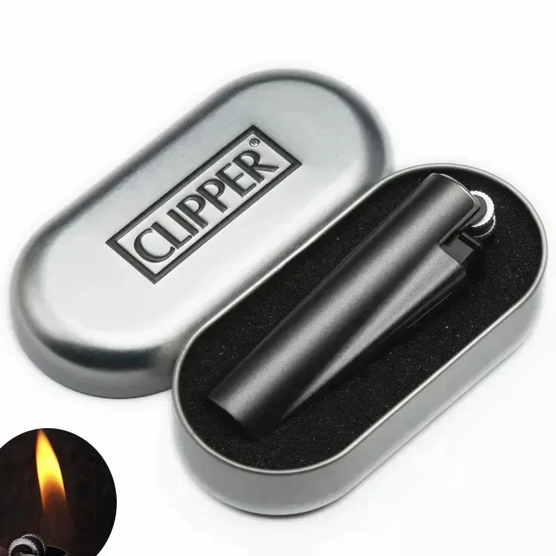 Nieuwe Clipper Spades Een Draagbare Slijpschijf Flint Opblaasbare Aansteker Metalen Vuurloze Butaangas Jet Aansteker met Geschenkdoos