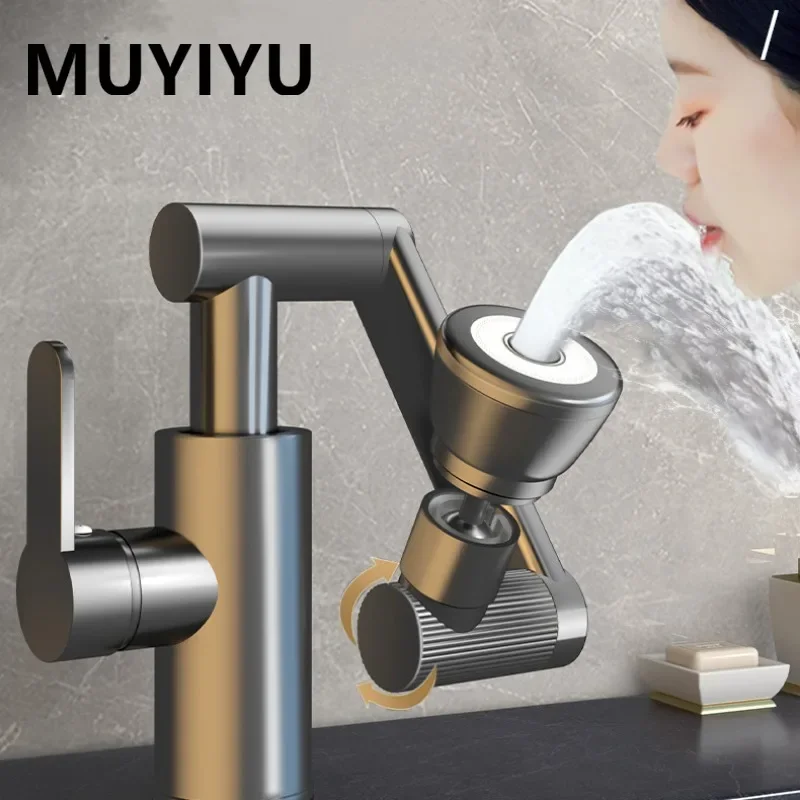 

1080° Rotatable Bathroom Basin Faucet Mechanical Arm Hot And Cold Water Taps Mixer Washbasin Sink Faucet Bathroom Accessories